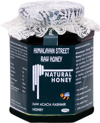 

himalayan street raw honey (unprocessed Raw Acacia (Kashmir) Honey 500gm) 100% Natural Honey(500 g)