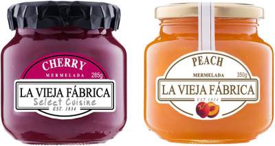 

La Vieja Fabrica Peach Jam 350g and Cherry Jam 285g (Combo Pack) 635 g(Pack of 2)
