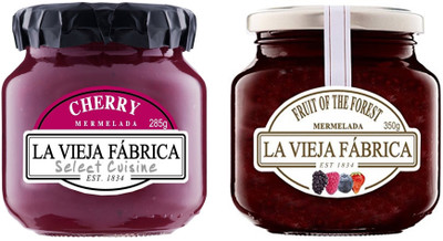 

La Vieja Fabrica Fruit of the Forest Jam 350g and Cherry Jam 285g (Combo Pack) 635 g(Pack of 2)