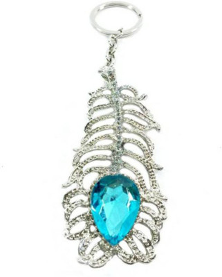

Manishiwani Beautiful Metallic Peacock Feather Shape Keychain Key Chain