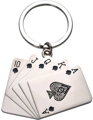 

Confident Metal Poker Cards Key Chain(Silver)