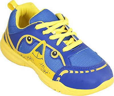 

Navigon Boys & Girls Lace Running Shoes(Blue, Blue-yellow