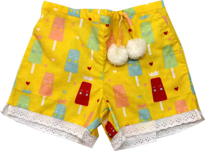 

Always Kids Short For Girls Casual Printed Cotton(Yellow, Pack of 1