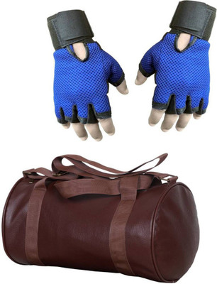 

Snipper Combo of Leatherite Brown Gym Bag and Gloves Gym & Fitness Kit
