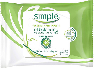 

Simple Oil Balancing Wipes 25 Count Makeup Remover(200 g)
