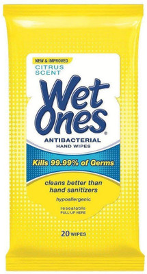 

Wet Ones Citrus Antibacterial Hand Wipes, 20 Count Makeup Remover(20)