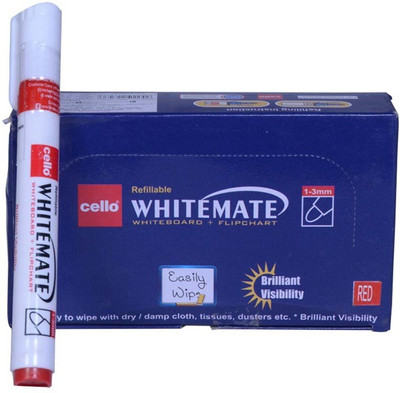 

Cello 10,Whitemate Pen(Set of 10, Red)
