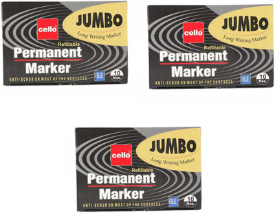 

Cello 30,Permanent Marker (Jumbo)(Set of 30, Blue)