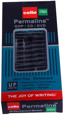 

Cello 10,Permaline CD Marker Pen(Set of 10, Green)
