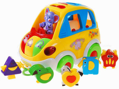 

HALO NATION Clever Coupe Educatinal Toy Car with different shapes, colours, animals Light and Music(Multicolor)