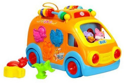 

HALO NATION Happy Bus Toy with Music & Lights & Blocks Learning Educational Toy for Baby(Multicolor)