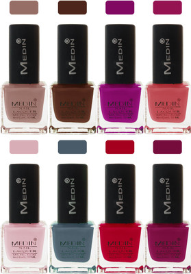 

Medin paris cosmetics makeup fashion matte Nail Polish lady Combo Set of 8 multicolor 3(Pack of 8)