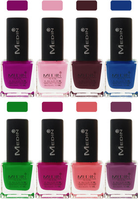 Medin Nail polish multicolor 8(Pack of 8)