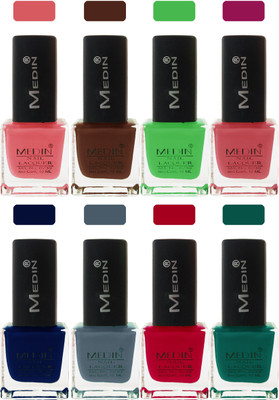 

Medin paris cosmetics makeup fashion matte Nail Polish lady Combo Set of 8 multicolor 1(Pack of 8)