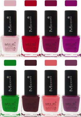 

Medin paris cosmetics makeup fashion matte Nail Polish lady femina09 Combo Set of 8 multicolor 7(Pack of 8)