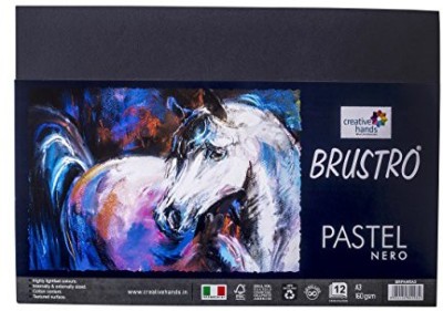 BRuSTRO Artist's Pastel Paper unruled A3 160 gsm Drawing Paper(Set of 1, Black)