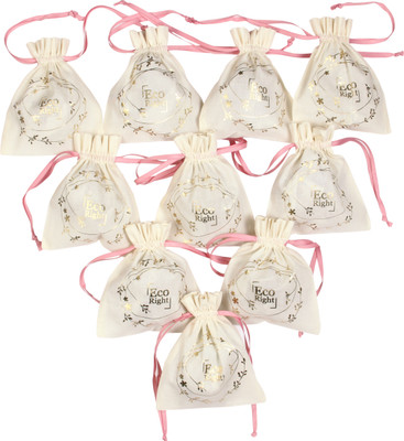 

EcoRight Gift Jewelry Bags for Wedding Favor Candy Watches (Small) - Pack of 10 Potli(Beige, Gold)