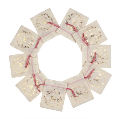 

EcoRight Gift Jewelry Bags for Wedding Favor Candy Watches (Medium) - Pack of 10 Potli(Gold)