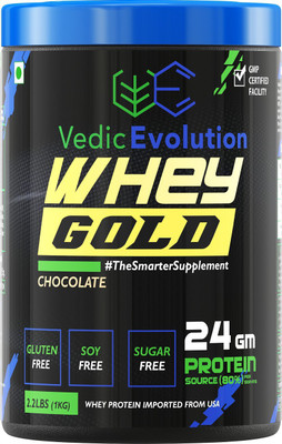

Vedic Evolution GOLD XTREME- 2.2 lbs, 1 Kg, 100% Whey ISOLATE and Concentrate, 33 servings, 24g Protein in one serving Whey Protein(1 kg, Chocolate)