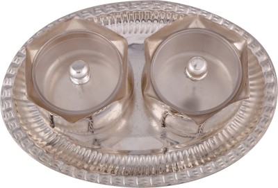 

Shreeng Silver Plated 2 Big Tai Loti Set Stainless Steel Decorative Platter(Silver, Pack of 3)