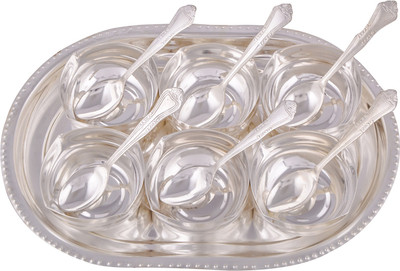 

G S Museum Silver Plated Decorative Platter(Silver, Pack of 13)