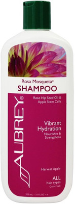 Aubrey Organics Shampoo Rosa Mosqueta Vibrant Hydration Harvest Apple 11 Oz.(325 ml)