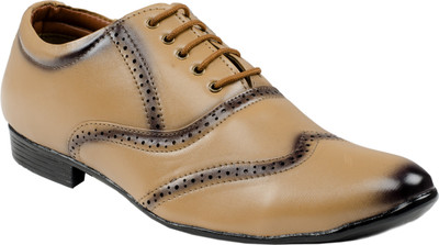 

VANNEF Leather Partywear Wedding Casual Formal Shoes For Mens And Boys Lace Up For Men(Tan