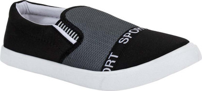 JETTER Slip On Sneakers For Men(Black, Grey