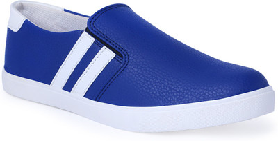 

CLOSHO Blue Shoes Slip On Sneakers For Men(Blue, White