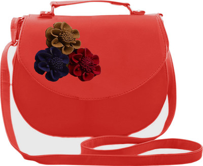 

BUY FOR CHANGE LLP Women Casual Red PU Sling Bag