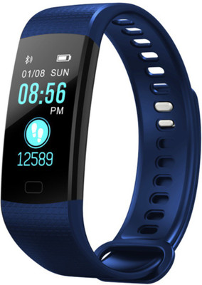 

Excelvan Fitness Tracker-Best Fitness Tracker/Suitable for Men & Women(Black Strap, Size : Free size), Blue