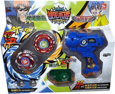 

Hum Enterprise Metal Beyblade Of High Speed With 2 Spinning Tops, 2 Launchers(Blue)