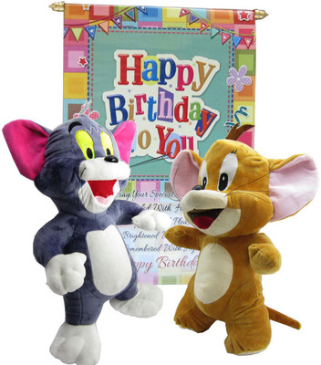 

Gift Decor Shop Tom Jerry Soft Toy (Multi, 46 cm) with free Happy Birthday Scroll Greeting Card - 46 cm(Multicolor)