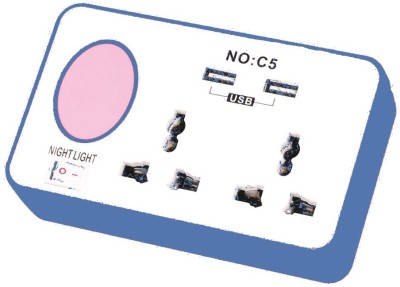 

LogicInside Multifunctional Portable Socket with USB Charging Point & Night Light (Color May Vary) 4 Socket Surge Protector(Multicolor)