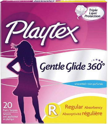 Playtex Gentle Glide Regular Unscented 20ct Tampons(Pack of 20)