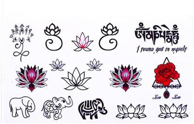 

Savii(Beautiful Colored Flower Lotus Rose Elephant Text Small Mix Designs)