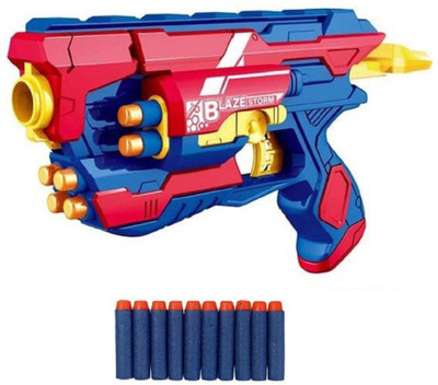 

TALKING GANESHA Blaze Storm Manual Soft Bullets Gun With 10 Pcs Foam Bullets Toy Gun For Kids ABS Quality - Multicolor(Multicolor)