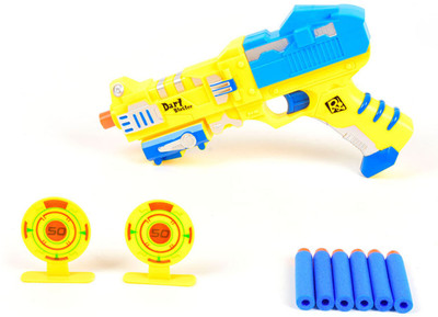 

TALKING GANESHA Rapid Fire Manual Dart Blasting Toy Gun For Kids - Yellow(Multicolor)