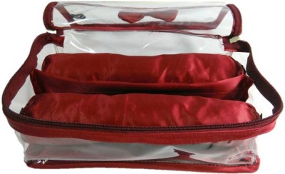 

Aadhya 2 Rods Bangle box Jewellery Organiser Pouches Storage Case (Red) Vanity Box(Red)