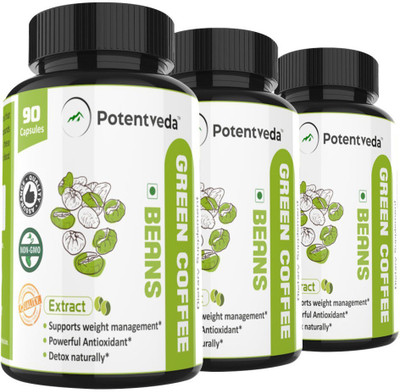 

Potentveda Green coffee beans Extract weight loss for Men & Women 90 Capsules(270 No)