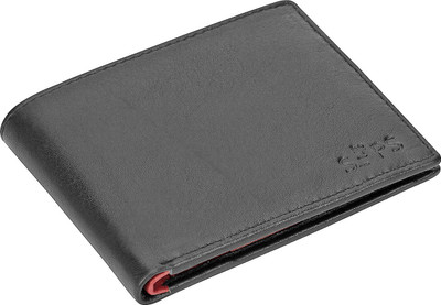 

Da STEPS Men Multicolor Genuine Leather Wallet(3 Card Slots), Black-red