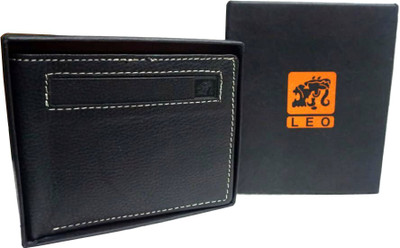 

Leo Men Formal Black Genuine Leather Wallet(8 Card Slots)