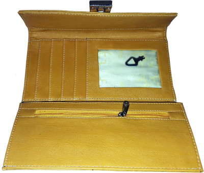 

Sanshul Girls Yellow Artificial Leather Wallet(5 Card Slots), Teak