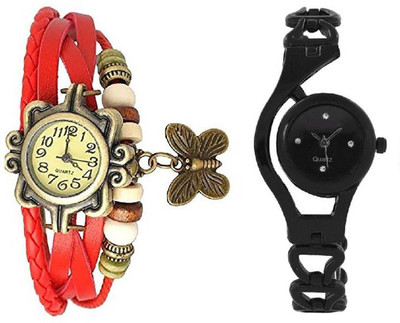 

whitebird WB0 red dori and blk chain Watch - For Women