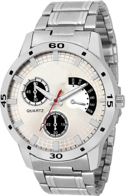 

Bright Fashion B- 0018 White Day and Date Dial Function Watch - For Men