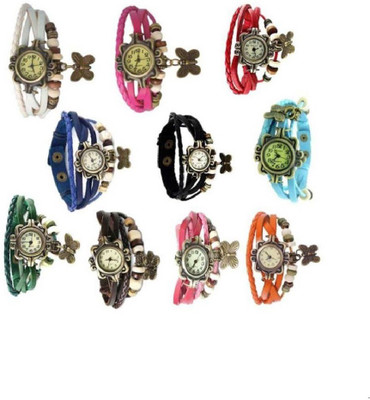 

R P S Fashion New Girls & Women Stylish Collection Comboo Pack Of 10 Watch - For Women