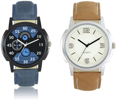 

FASHION POOL LOREM MEN'S MOST STUNNING FULL BLUE DIAL GRAPHICS & ROUND DIAL MOST VINTAGE DESIGN DIAL GRAPHICS FULL WHITE DIAL PROFESSIONAL & CASUAL WEAR WATCH WITH BLUE & BROWN PLAIN LEATHER BELT FOR FESTIVAL COLLECTION Watch - For Boys