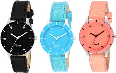 

whitebird WB G 605 Black+Orange-Sky Blue Watch - For Women