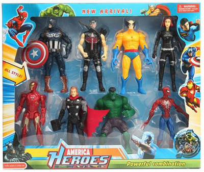 

Hum Enterprise 8 In 1 Powerful Combinations Of American Super Heroes For Kids(Multicolor)