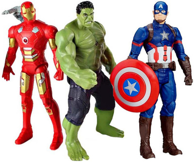 

HALO NATION Infinity Heros Avenger collection of 3 Heros Hulk , Captain America , Iron Man(Multicolor)